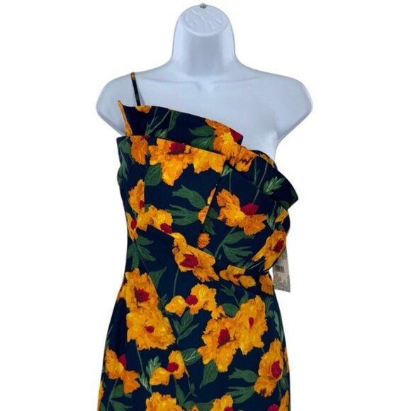 Hyacinth House NEW Navy & Marigold Floral Ruffle Margot Maxi Dress Size S - Picture 5 of 10